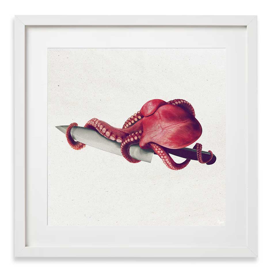 Corazón Pulpo Octopus Desamor Pena de Amor Fab Ciraolo Obras de Amor Ilustradores Chilenos Famosos ¿cuántos corazones tiene un pulpo? ¿cuántos cerebros tiene un pulpo?