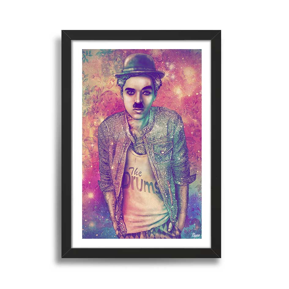 Charles Chaplin Cine Mudo Actor Charles Chaplin Hipster The Drum Banda de Música Fab Ciraolo Ilustraciones Hípsters Ilustraciones Pop Muralista Chileno
