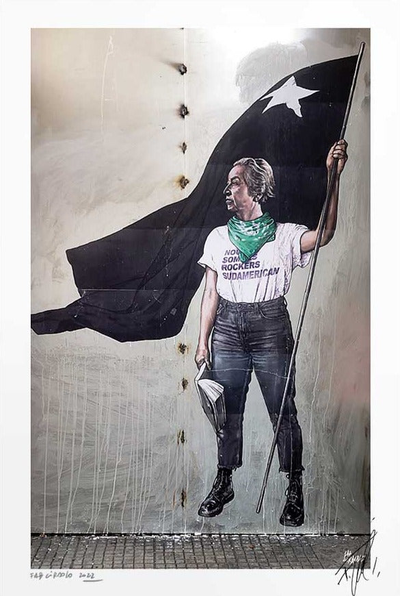 Gabriela Mistral Street Art Obra Estallido Social Fab Ciraolo Artist Visual Centro Cultural Gabriela Mistral GAM